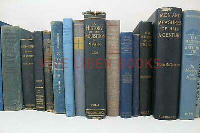 #ad Lot 5 of BLUE Shades of blue Old Vintage Antique Rare Hardcover Random Books $25.95