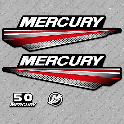 #ad Mercury 50 hp Two Stroke New Model outboard engine decals sticker reproduction $44.99