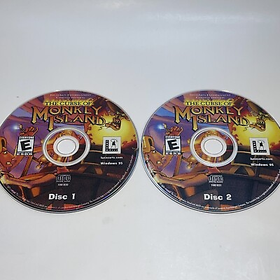 #ad The Curse Of Monkey Island Pirate Adventure Game PC CD ROM Windows 95 Discs Only $7.99