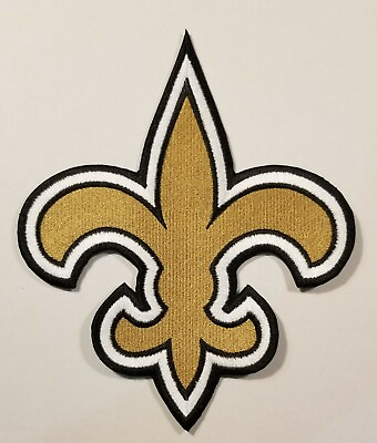 #ad New Orleans Saints BIG 5.25quot; Fleur de Lis Iron Sew On Embroidered Patch USA $9.95