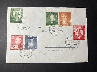 #ad 1952 Germany Cover Backnang to Zurich Switzerland $250.00