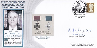 #ad Victoria Cross amp; George Cross Cover Signed J Lynch GC George Cross Holder GBP 6.95