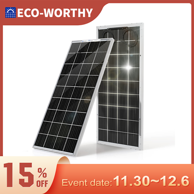 #ad #ad ECO WORTHY 100W 200W 400W 600W Watt Bifacial Solar Panel Kit amp;Tracking Bracket $59.49