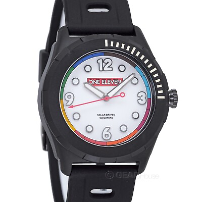#ad One Eleven x The Berrics Mens Solar Powered Watch White Dial Black Silicone $45.80