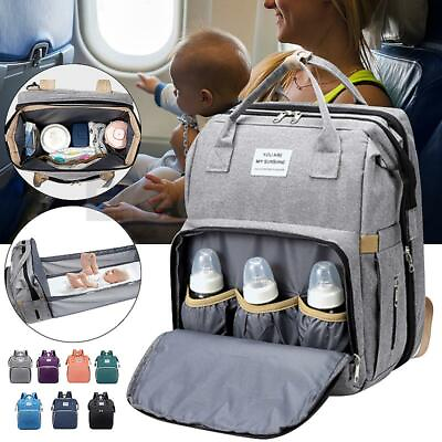 #ad 2IN1 Diaper bag Backpack Baby Travel Waterproof Large Pack Mummy Baby Bag $23.59