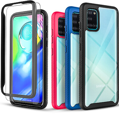 #ad For Samsung Galaxy A21 A21s Phone Case Shockproof Cover Tempered Glass Screen $9.99