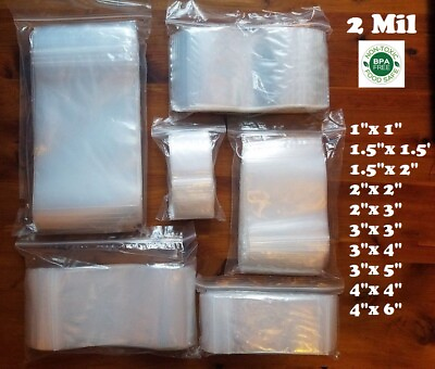 #ad Clear Top Lock Zip Seal Plastic Bags 2Mil Reclosable Jewelry Pill Small Mini Bag $21.51