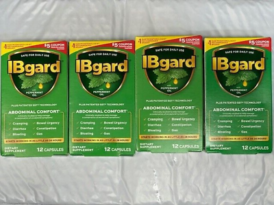 #ad IBgard 48 Capsules For ABDOMINAL COMFORT MAY 2025 4 BOXES OF 12 COUNT 4X12 IB $28.99
