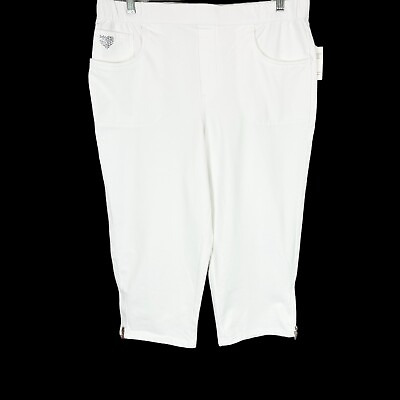 #ad Quacker Factory DreamJeannes Fun Dangle Crop Pants White Starfish Small Size $25.00