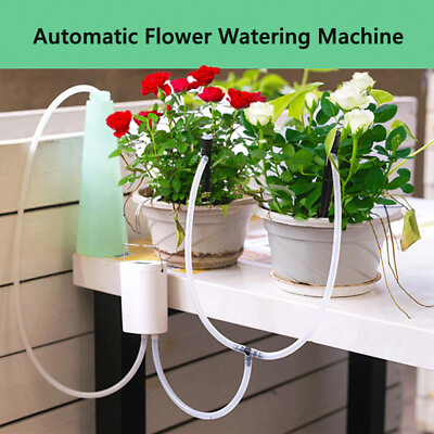 #ad Drip Irrigation Device Pump Timer Flowers Plants Automatic Flower Watering $19.43
