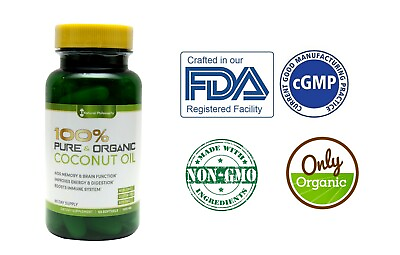 #ad USA Organic Coconut Oil 60 Soft Gel Healthy Skin amp; NailsHairAnti Aging $4.99