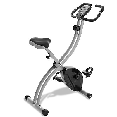 #ad Folding Stationary Upright Indoor Cycling Exercise Bike with LCD Monitor $119.99
