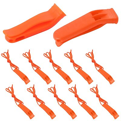 #ad Safety Whistle Marine Whistle Plastic Whistles with Lanyard for Emergency 10 Pcs $8.15