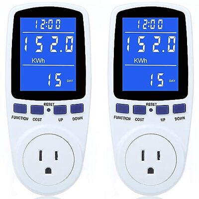 #ad Upgraded Watt Meter Power Meter Plug Home Electricity Usage 2 Pack White $37.78