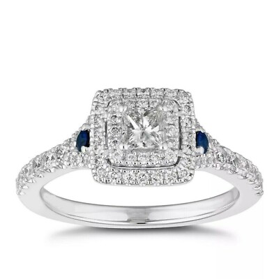 #ad Vera Wang Love Princess Cut Lab Created Diamond Engagement Wedding Silver Ring $65.45