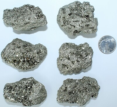 #ad AAA Natural Rough Spanish Pyrite 6 Pieces 20.10 oz 569.82gr 3083 $24.71