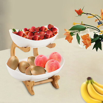 #ad Detachable Fruit Basket Rack Ceramic Bread Vegetable Bowl Stand Fruit Holder NEW $24.93