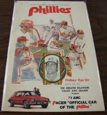 #ad 1975 PHILADELPHIA PHILLIES MLB MAGAZINE AND PROGRAM with UNMARCKED SCORECARDS $10.30
