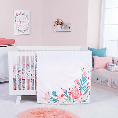 #ad Trend Lab Painterly Floral 3 Piece Baby Nursery Crib Bedding Set NEW $99.99
