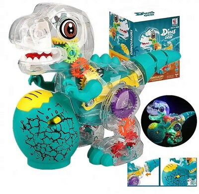 #ad Dinosaur Light Up Transparent Toys for Kids 3 5 with Visible Moving Color Gears $22.69
