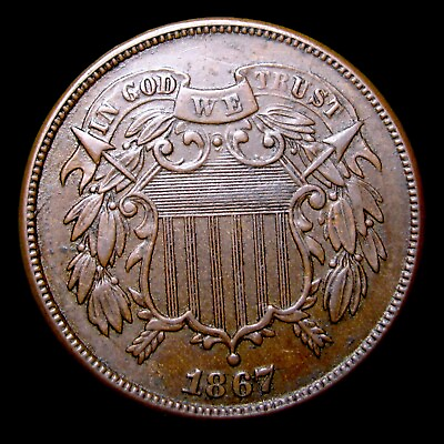 #ad 1867 Two Cent Piece 2cp Stunning Coin #216P $115.00