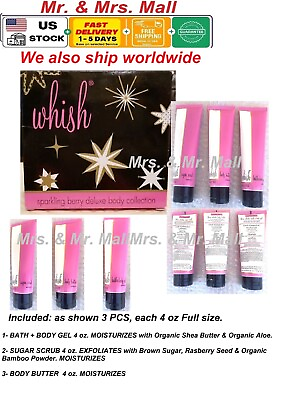 #ad Whish 3 Piece Body Collection Sparkling Berry Deluxe Body Collection Value $150 $17.09