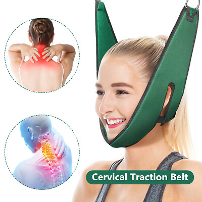 #ad New Adjustable Relaxation Cervical Traction Belt Head Neck Shoulder Pain Relief $8.99