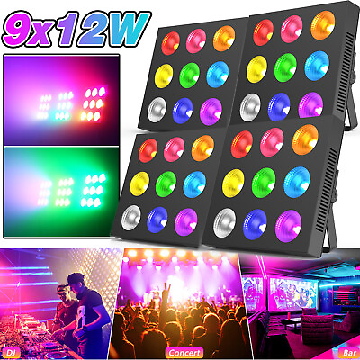 #ad 9x12W COB Par Lights RGBW Stage Light Party Uplighting DMX DJ Party Disco Show $395.99