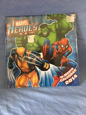 #ad MARVEL HEROES 16 MONTH 2014 CALENDAR FACTORY SEALED $11.25