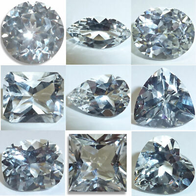 #ad Natural Topaz White RoundOvalHeartSquare Loose Gems Fine AAA OVERSTOCK SALE $12.95
