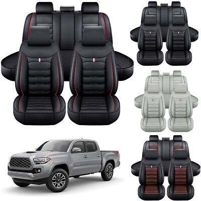 #ad For Toyota Tacoma Car Seat Cover Full Set Leather 5 Seats Front Rear Protector $56.90