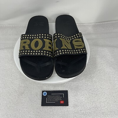 #ad Robin’s Jean Leather Slides Men’s US Size 10 Italy Size 43 Embellished Sandals $59.99