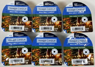 #ad Yankee Candle TREE FARM FESTIVAL Wax Melt Singles 0.8 oz Lot of 6 Green $14.97