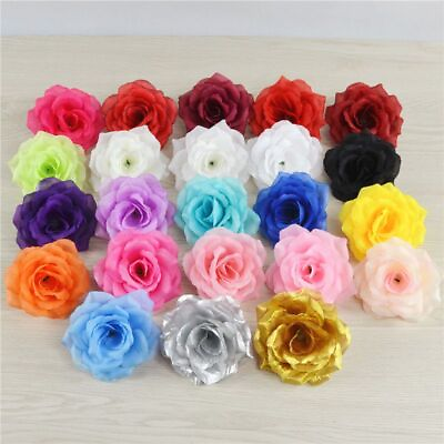#ad Silk Rose Artificial Flowers Head Wedding Wall 12pcs Background Bouquet Supplies $11.99