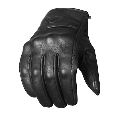 #ad Men#x27;s Premium Leather Street Motorcycle Protective Cruiser Biker Gel Gloves $21.99