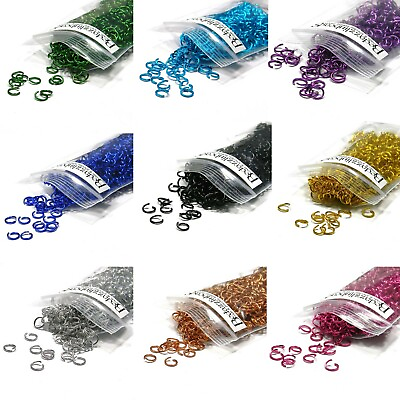 #ad 50 Aluminum 6mm 20 Gauge Bright Colored Open Round Jumprings Jump Ring Findings $1.99