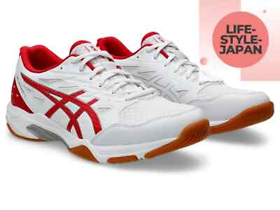 #ad ASICS GEL ROCKET 11 1073A065 100 White Classic Red Unisex Indoor Sports Shoes $68.99