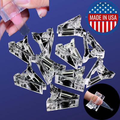 #ad 10 Pcs Nail Tips Clip Quick Building Poly Builder Gel DIY Extension Clamp Clips $6.69