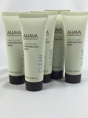 #ad 6 AHAVA Deadsea Time To Clear Purifying Mud Mask .68oz New Fresh Free Ship $14.90