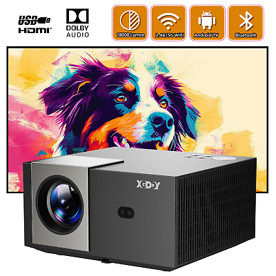 #ad 1080P Android Projector LCD Movie Video Support 4K Home Theater Cinema HDMI USB $171.94
