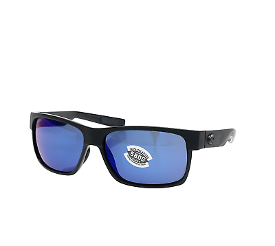 #ad Costa S2649 Mens Blue Shiny Black Half Moon Rectangular Sunglasses Size 155 mm M $189.24