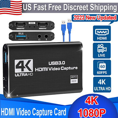 #ad 4K Audio Video Capture Card USB 3.0 HDMI Video Capture for Switch PS4 PS5 OBS PC $18.89
