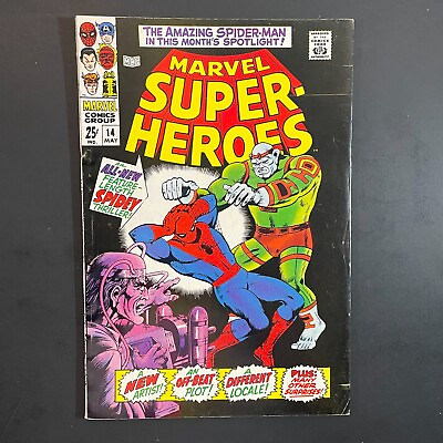 #ad Marvel Super Heroes 14 Silver Age Marvel 1968 Stan Lee Spider Man comic book $14.95