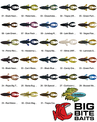 #ad Big Bite Baits Rojas Fighting Frog 4RFF Any 26 Colors 4 Inch Fishing Lures $7.93