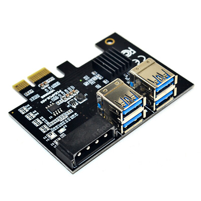 #ad Dual Layers PCI E USB 3.0 interface x 4 Riser Adapter Board PCI E 1x to 4 USB $28.79