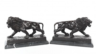 #ad Pair Bronze Lions Classical Medici Lion Statues $690.00