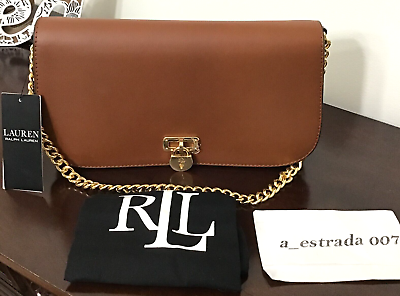 #ad NWT Lauren Ralph Lauren Leather Medium Tanner Shoulder Bag Crossbody $325 $210.00