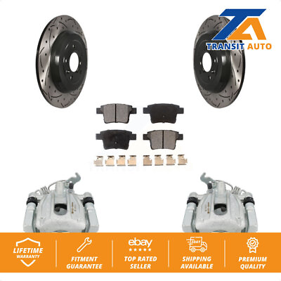 #ad Rear Brake Caliper Drill Slot Rotor Ceramic Pad Kit For Ford Five Hundred Taurus $241.82