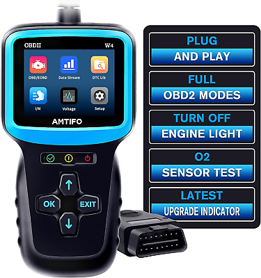 #ad W4 OBD2 Scanner: Color Screen Live Data Easy Reset amp; Clear Engine Error Codes $24.60