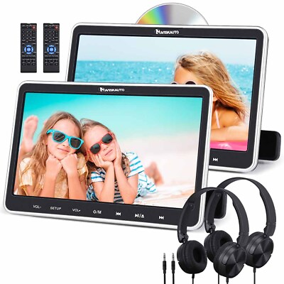 #ad 2 X 10.1quot; Dual Headrest Car DVD Players with Headphones HDMI Region Free Memory $188.21